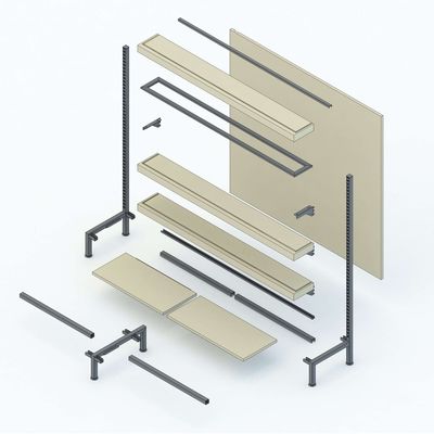 Modular Supermarket Shelving System with 500kg Load Capacity