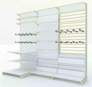 Aanpasbaar Supermarkt Display Rek 30×80mm Rechtop Zwaar