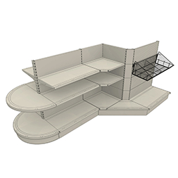 Supermarkt Gondola Plank 30x60mm Verticaal 50mm Hole Pitch